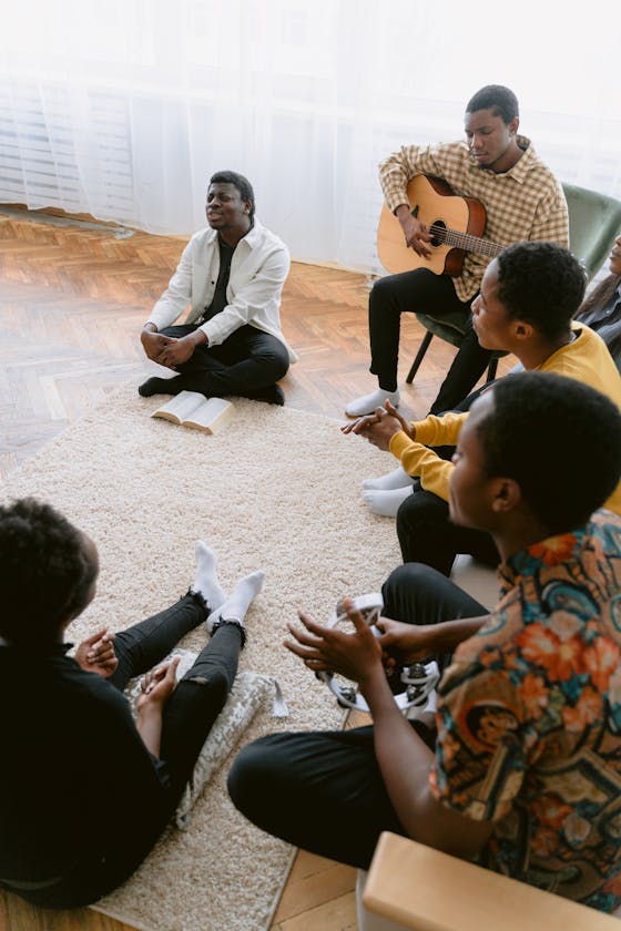 Prayer together at Surge Recovery